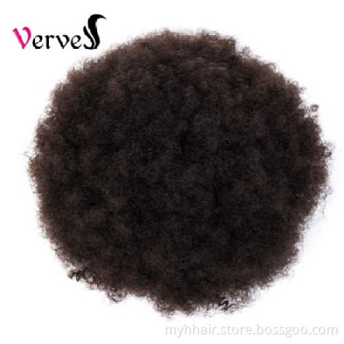 8 Inch Synthetic Afro Kinky Hair Bun High Temperature Black Drawstring ponytail Clip in Hair Extension on Puff Hair Bun